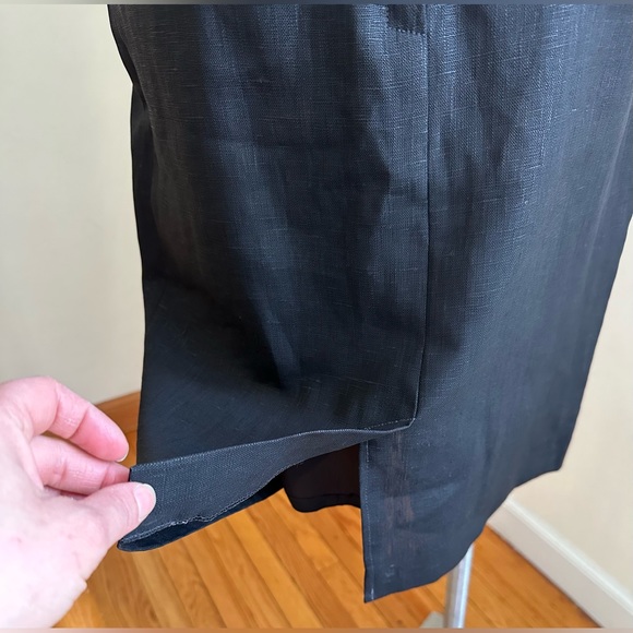 Sake Black 100% Linen Sleeveless Dress Thick Material SZ 10 - Picture 9 of 16